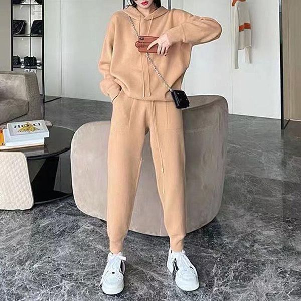 women's two piece pants 2-piece knitted sportswear hooded sweater + harem pullover 2021 set top, White
women's two piece pants 2-piece knitted sportswear hooded sweater + harem pullover 2021 set top, White