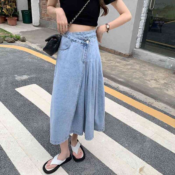 blue denim korean style women skirts irregular long jeans high waist a line pleated for womens 78675, Black
blue denim korean style women skirts irregular long jeans high waist a line pleated for womens 78675, Black