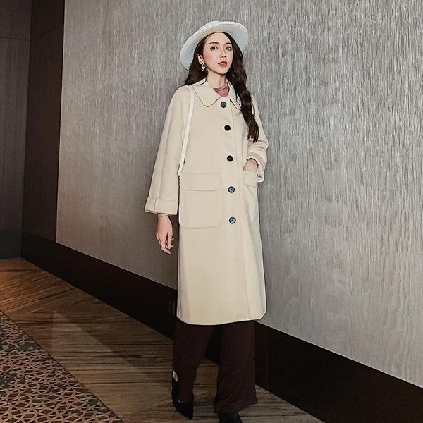 women's wool & blends autumn winter lady coat women long sleeve single button coats female nice retro solid clothing, Black
women's wool & blends autumn winter lady coat women long sleeve single button coats female nice retro solid clothing, Black