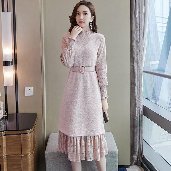 casual dresses fad nice winter women knitted dress elegant female sweater lace long sleeve thickened base pullover, Black;gray
casual dresses fad nice winter women knitted dress elegant female sweater lace long sleeve thickened base pullover, Black;gray