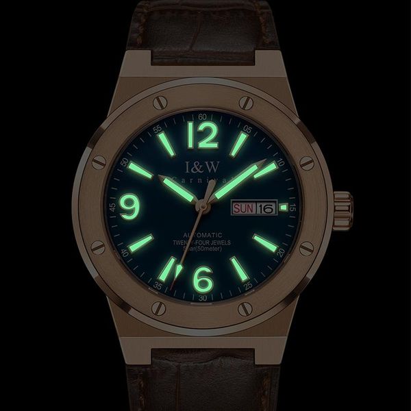 wristwatches carnival nh36 mechanical men watch sport automatic watches waterproof 50m hd luminous calendar sapphire montre, Slivery;brown
wristwatches carnival nh36 mechanical men watch sport automatic watches waterproof 50m hd luminous calendar sapphire montre, Slivery;brown