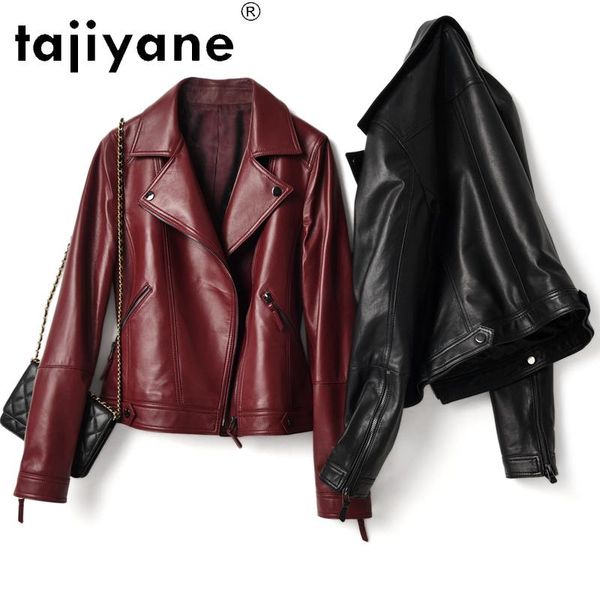 women's leather & faux tajiyane genuine jacket woman real sheepskin coat female biker jackets for women spring autumn 2021 veste femme, Black
women's leather & faux tajiyane genuine jacket woman real sheepskin coat female biker jackets for women spring autumn 2021 veste femme, Black