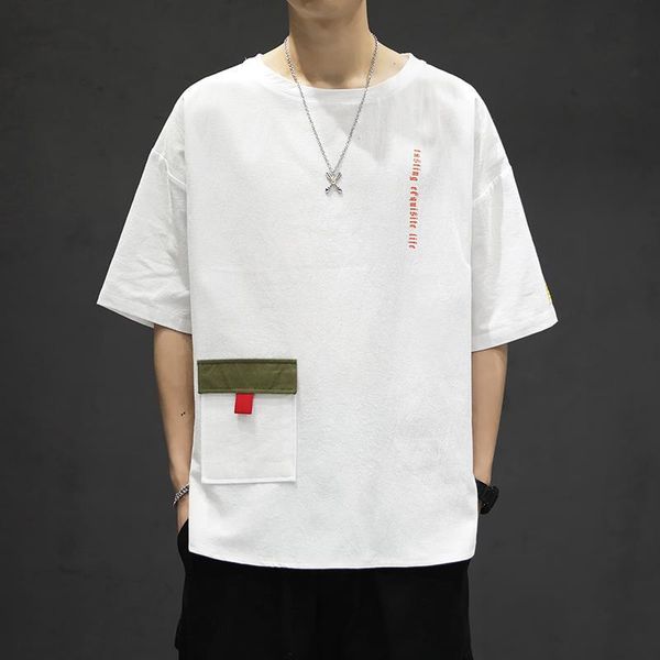 men's t-shirts summer short men t-shirt loose hip hop young tide student cotton linen shirt sleeve, White;black
men's t-shirts summer short men t-shirt loose hip hop young tide student cotton linen shirt sleeve, White;black