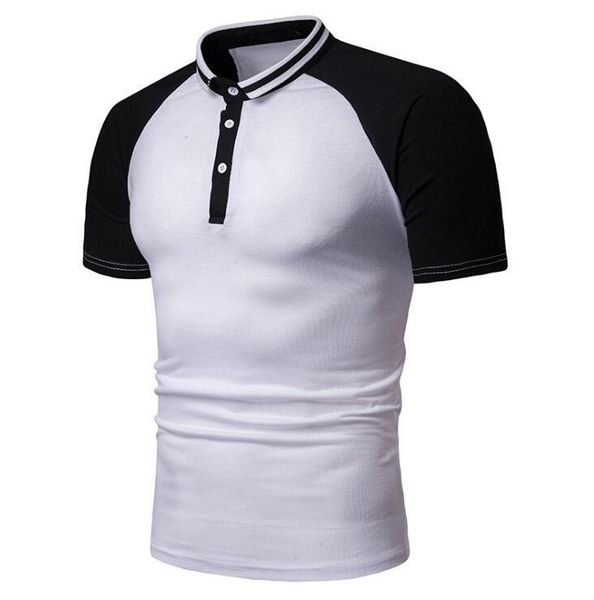 mens short sleeve summer men's clothing shirt men polos, White;black