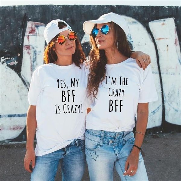 my crazy bff letter womens t shirt print short sleeve o neck summer tee camisetas mujer, White
my crazy bff letter womens t shirt print short sleeve o neck summer tee camisetas mujer, White