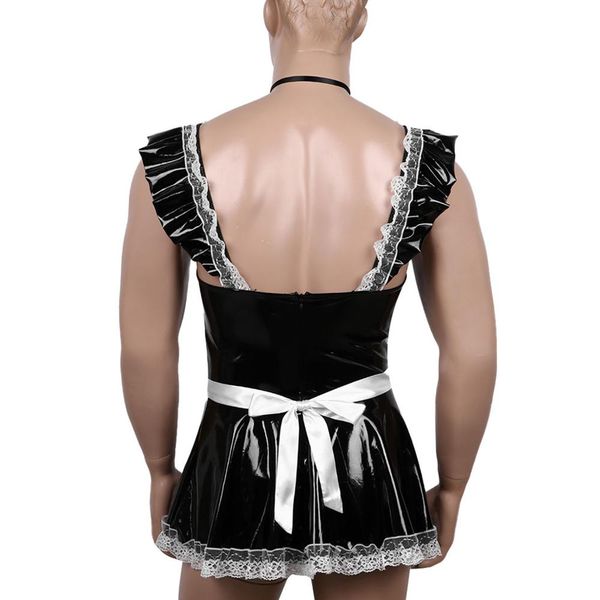 mens halloween cosplay costume erotic french maid uniforms male sissy roleplay lace trim babydoll mini dress with apron neckwear, Black;white
mens halloween cosplay costume erotic french maid uniforms male sissy roleplay lace trim babydoll mini dress with apron neckwear, Black;white