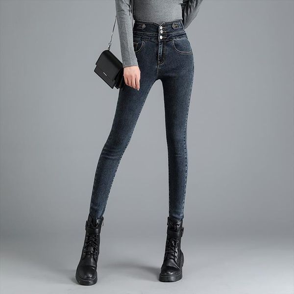 high waist autumn winter women jeans pencil pants denim buttons trousers elasticity plus size jean femme, Blue
high waist autumn winter women jeans pencil pants denim buttons trousers elasticity plus size jean femme, Blue
