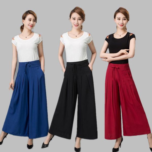 women's pants & capris loose wide leg summer culottes fluid casual high waist plus size skorts, Black;white
women's pants & capris loose wide leg summer culottes fluid casual high waist plus size skorts, Black;white