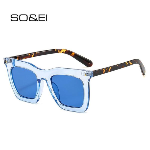 so&ei retro square sunglasses women brand designer fashion leopard gradient eyewear shades uv400 men flat sun glasses, White;black
so&ei retro square sunglasses women brand designer fashion leopard gradient eyewear shades uv400 men flat sun glasses, White;black
