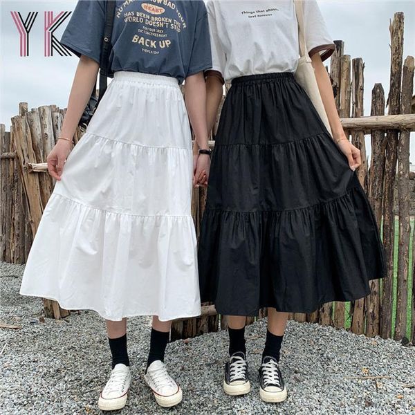 midi long high waist spring women skirts summer solid white pleated cake a line clothes, Black
midi long high waist spring women skirts summer solid white pleated cake a line clothes, Black