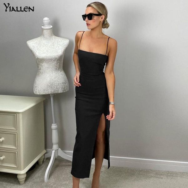 casual dresses yiallen solid elegant maxi dress women fashion side slit camisole party clothing sleeveless classic female partywear, Black;gray
casual dresses yiallen solid elegant maxi dress women fashion side slit camisole party clothing sleeveless classic female partywear, Black;gray