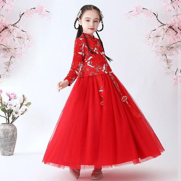 ethnic clothing autumn and winter girls embroidered chinese style hanfu dress cheongsam children's princess skirt stage performance cos, Red
ethnic clothing autumn and winter girls embroidered chinese style hanfu dress cheongsam children's princess skirt stage performance cos, Red