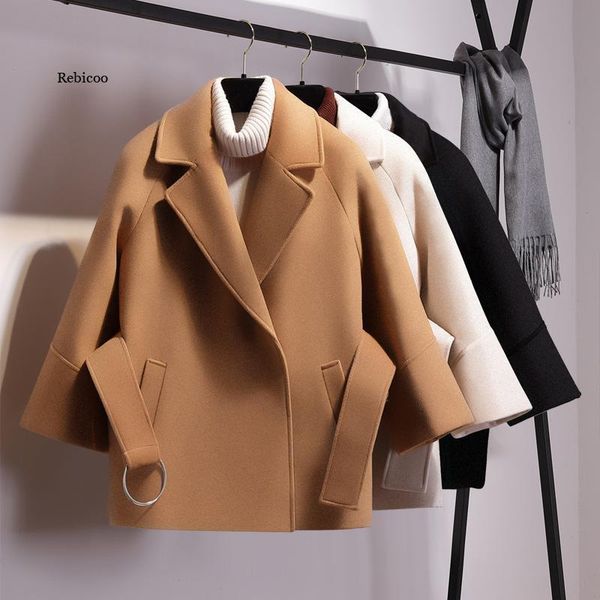 women's wool & blends women coat short woolen belt jacket turn-down collar casual loose trench coats female plus size 4xl outerwear, Black
women's wool & blends women coat short woolen belt jacket turn-down collar casual loose trench coats female plus size 4xl outerwear, Black