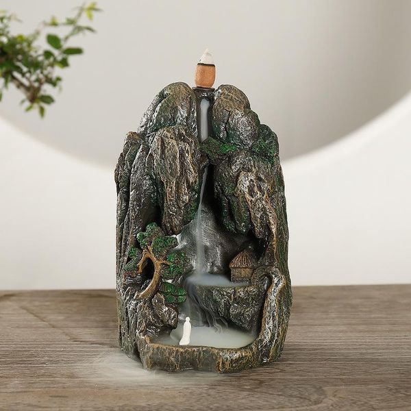 fragrance lamps backflow incense burner holder lofty mountains and flow-water smoke waterfall ceramic censer aromatic home office