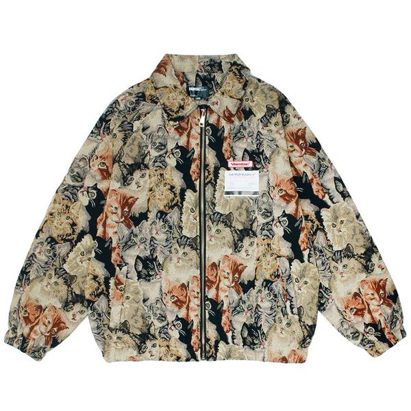 men's jackets men hip hop cat print jacket coat streetwear bomber 2021 autumn harajuku cotton casual outwear zipper, Black;brown
men's jackets men hip hop cat print jacket coat streetwear bomber 2021 autumn harajuku cotton casual outwear zipper, Black;brown