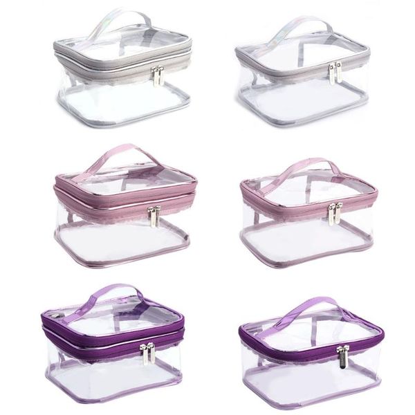 cosmetic bags & cases 28tf portable clear makeup bag zipper cosmetics transparent travel storage pouch pvc toiletry organizers with handle
cosmetic bags & cases 28tf portable clear makeup bag zipper cosmetics transparent travel storage pouch pvc toiletry organizers with handle
