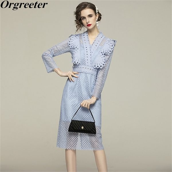 graceful light blue lace dress office lady hollow out festa v-neck ruffled patchwork party women vestidos 210602, Black;gray
graceful light blue lace dress office lady hollow out festa v-neck ruffled patchwork party women vestidos 210602, Black;gray