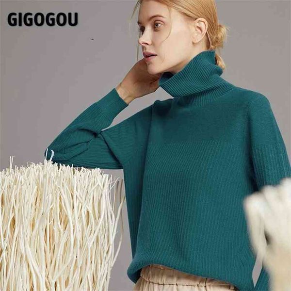 gigogou wool women turtleneck sweater chic autumn winter soft warm soft knitted pullover femme jumper women cashmere sweater 210918, White;black
gigogou wool women turtleneck sweater chic autumn winter soft warm soft knitted pullover femme jumper women cashmere sweater 210918, White;black