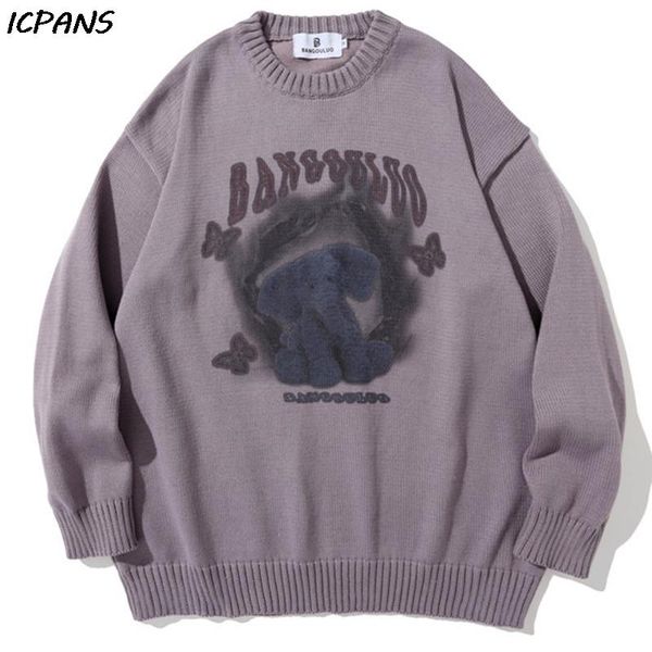men's sweaters knitted pullover jumper man hip hop harajuku clothes butterflies elephant pattern casual oversized men, White;black
men's sweaters knitted pullover jumper man hip hop harajuku clothes butterflies elephant pattern casual oversized men, White;black