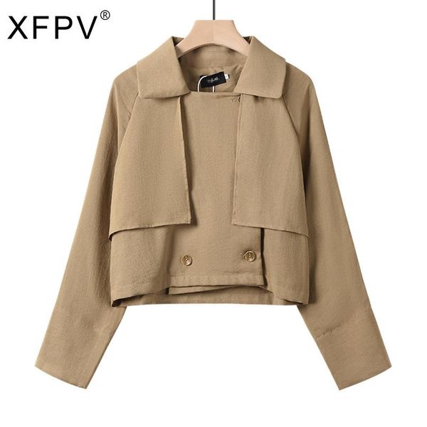 Women's Jackets XFPV 2021 Autumn Winter Arrivals Fashion Y2k Long Sleeve Solid Color Slim Loose Short Windbreaker Coat Women Top SM671, Black;brown
Women's Jackets XFPV 2021 Autumn Winter Arrivals Fashion Y2k Long Sleeve Solid Color Slim Loose Short Windbreaker Coat Women Top SM671, Black;brown