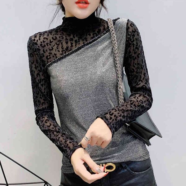women's t-shirt european clothes shiny tees patchwork leopard beading t-shirt women autumn winter bottoming shirt gold t, White
women's t-shirt european clothes shiny tees patchwork leopard beading t-shirt women autumn winter bottoming shirt gold t, White