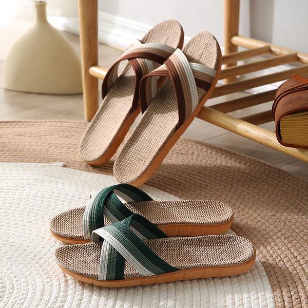 slippers natural linen summer home indoor sandals men's women's spring and autumn couples landing guests flax non-slip, Black
slippers natural linen summer home indoor sandals men's women's spring and autumn couples landing guests flax non-slip, Black