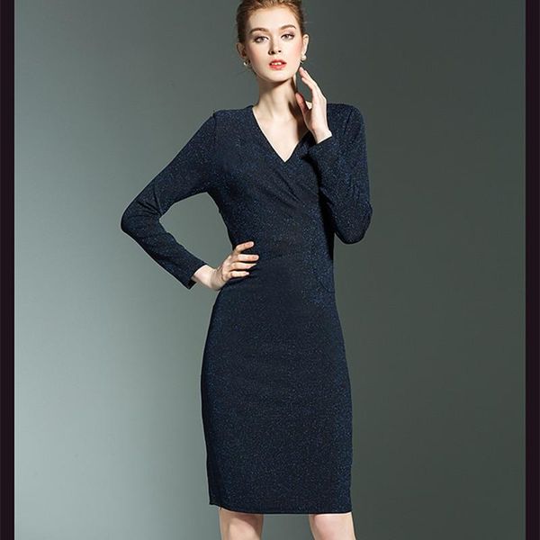 casual dresses hanzangl 2021 autumn winter women elegant long sleeve v neck knitting dress lady office party sheath bodycon, Black;gray
casual dresses hanzangl 2021 autumn winter women elegant long sleeve v neck knitting dress lady office party sheath bodycon, Black;gray