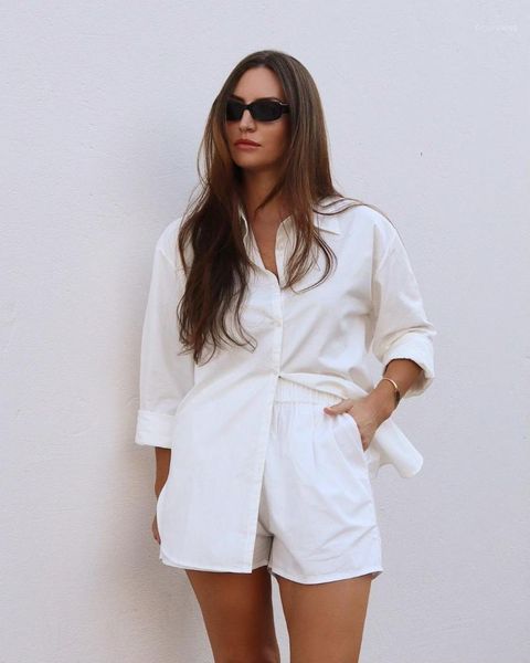 women's tracksuits summer 2pcs women tracksuit solid color lounge long sleeves single-breasted loose shirt + elastic waist shorts set f, Gray
women's tracksuits summer 2pcs women tracksuit solid color lounge long sleeves single-breasted loose shirt + elastic waist shorts set f, Gray
