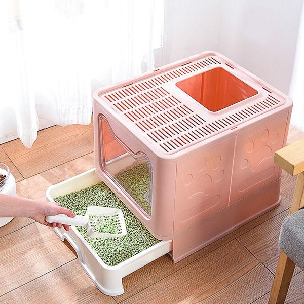 portable cat litter box with lid foldable cats tray entry pet toilet large inside room other supplies
portable cat litter box with lid foldable cats tray entry pet toilet large inside room other supplies