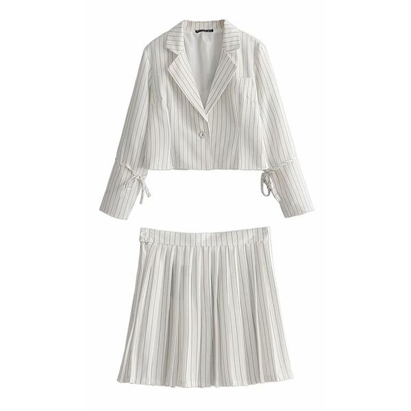 paris girl autumn women's lace-up long-sleeved striped suit short jacket side zipper skirt women two piece outfits 210524, White
paris girl autumn women's lace-up long-sleeved striped suit short jacket side zipper skirt women two piece outfits 210524, White