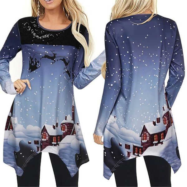 women's t-shirt t shirt christmas igloo digital 3d printing pullover spring autumn fashion casual long-sleeved street hipster ladies te, White
women's t-shirt t shirt christmas igloo digital 3d printing pullover spring autumn fashion casual long-sleeved street hipster ladies te, White