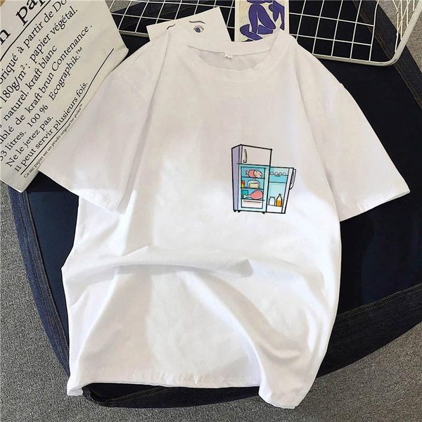 women's t-shirt style cute refrigerator printed tshirt 90s girls round neck t shirt casual short sleeve simple summer female, White
women's t-shirt style cute refrigerator printed tshirt 90s girls round neck t shirt casual short sleeve simple summer female, White