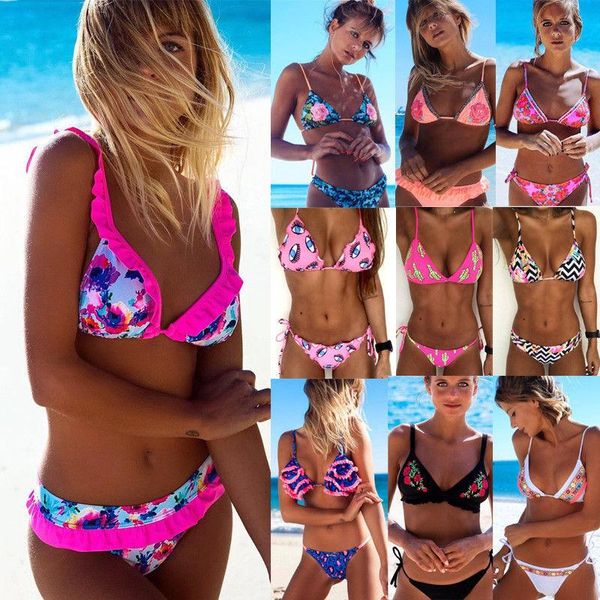women's swimwear womens summer bikini sets floral print push up padded bandage swimsuit beachwear bathing suits, White;black
women's swimwear womens summer bikini sets floral print push up padded bandage swimsuit beachwear bathing suits, White;black