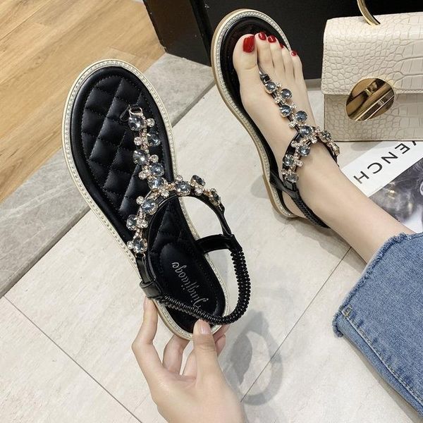 sandals simple women 2021 summer wear flat-bottomed flip flops rhinestone beaded roman shoes casual all-match, Black
sandals simple women 2021 summer wear flat-bottomed flip flops rhinestone beaded roman shoes casual all-match, Black