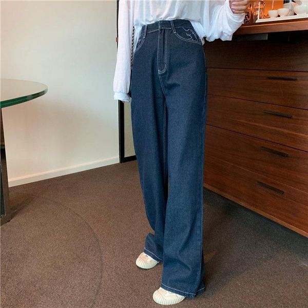 women's jeans hzirip straight high street plus size embroidery 2021 waist loose full-length denim casual wide leg trousers, Blue
women's jeans hzirip straight high street plus size embroidery 2021 waist loose full-length denim casual wide leg trousers, Blue