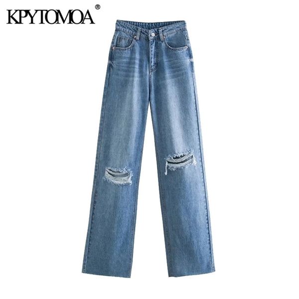 kpytomoa women chic fashion ripped hole wide leg jeans vintage high waist zipper fly female trousers mujer 210809, Blue
kpytomoa women chic fashion ripped hole wide leg jeans vintage high waist zipper fly female trousers mujer 210809, Blue