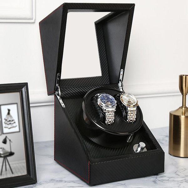 watch boxes & cases 2+0 carbon fiber automatic winder box display winding storage collection five gear ddjustment motor, Black;blue
watch boxes & cases 2+0 carbon fiber automatic winder box display winding storage collection five gear ddjustment motor, Black;blue