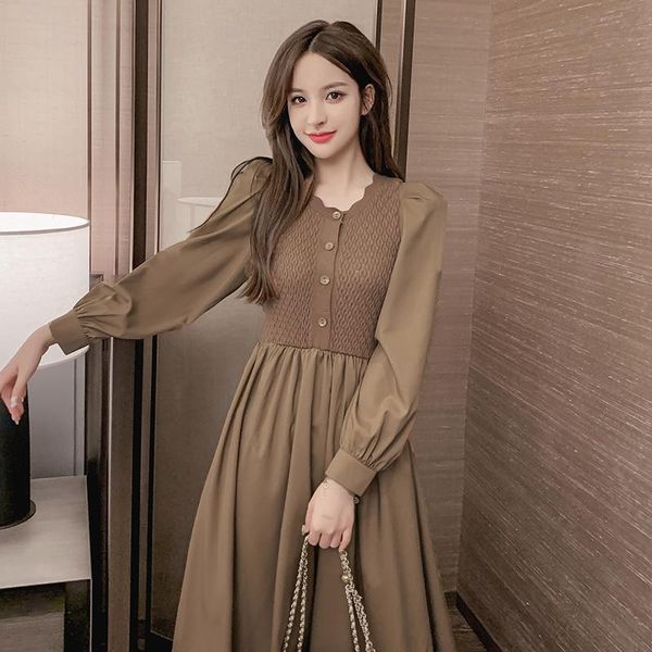 casual dresses coigarsam patchwork women dress knitting high waist brown black 9315, Black;gray
casual dresses coigarsam patchwork women dress knitting high waist brown black 9315, Black;gray
