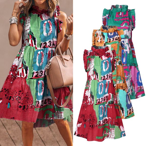 2021summer short dress women sleeveless ruffled dress beach holiday sundress 2021 vonda bohemian vestidos plus size robe femme, Black;gray
2021summer short dress women sleeveless ruffled dress beach holiday sundress 2021 vonda bohemian vestidos plus size robe femme, Black;gray