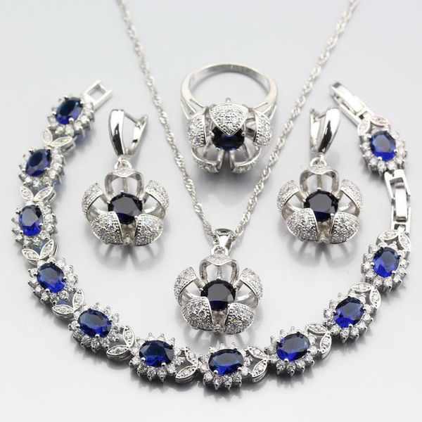 earrings & necklace blue zircon silver color 4pcs fashion party flower jewelry sets for women ring size 6# 7# 8# 9# 10# gift box w328
earrings & necklace blue zircon silver color 4pcs fashion party flower jewelry sets for women ring size 6# 7# 8# 9# 10# gift box w328