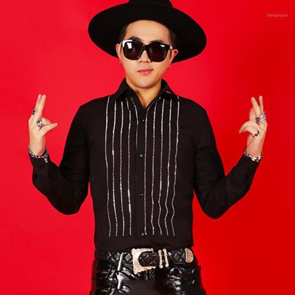 men slim shirts male nightclub bar dj singer bright silver diamond black shirt costume costumes clothing dt1155 men's dress, White;black
men slim shirts male nightclub bar dj singer bright silver diamond black shirt costume costumes clothing dt1155 men's dress, White;black