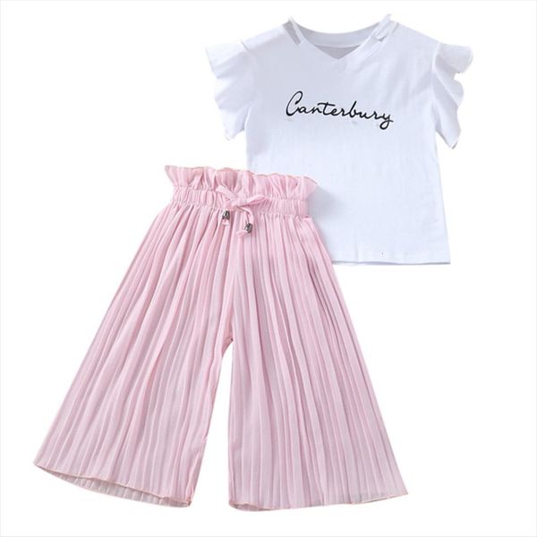 summer girls clothing sets kids t shirt wide leg pants suits children short sleeve baby girl clothes 5 6 7, White
summer girls clothing sets kids t shirt wide leg pants suits children short sleeve baby girl clothes 5 6 7, White