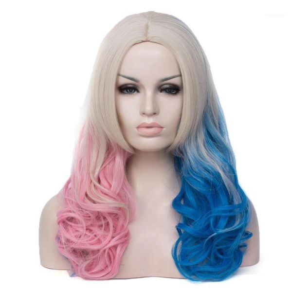 ladies cosplay multicolor stitching gradient wig long curved big wave black and white blue pink color wigs1
ladies cosplay multicolor stitching gradient wig long curved big wave black and white blue pink color wigs1