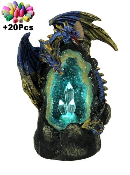 fragrance lamps waterfall backflow incense burner handmade resin colorful led dragon holder creative home decoration craft gift +20cones
fragrance lamps waterfall backflow incense burner handmade resin colorful led dragon holder creative home decoration craft gift +20cones