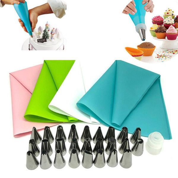 baking & pastry tools 28pcs/set silicone kitchen accessories bag nozzles tips icing piping cream 26stainless steel set diy cake tool
baking & pastry tools 28pcs/set silicone kitchen accessories bag nozzles tips icing piping cream 26stainless steel set diy cake tool
