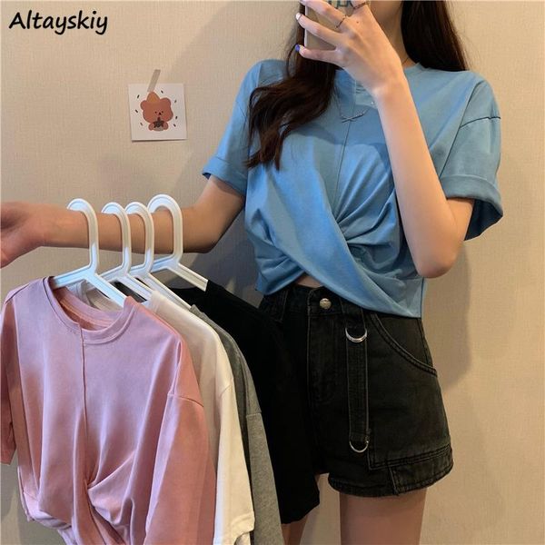 women's t-shirt short sleeve t-shirts women all-match summer daily folds clothes design simple fashion ulzzang tees solid o-neck croppe, White
women's t-shirt short sleeve t-shirts women all-match summer daily folds clothes design simple fashion ulzzang tees solid o-neck croppe, White