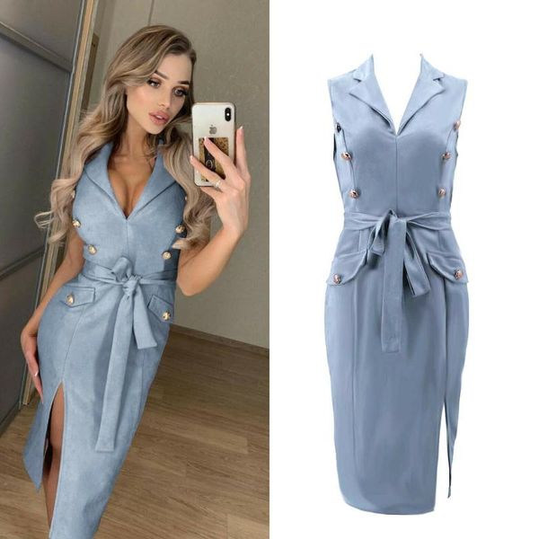 skirts women's office dress summer vestidos rivet button sleeveless v-neck bodycon evening party female clothes, Black
skirts women's office dress summer vestidos rivet button sleeveless v-neck bodycon evening party female clothes, Black