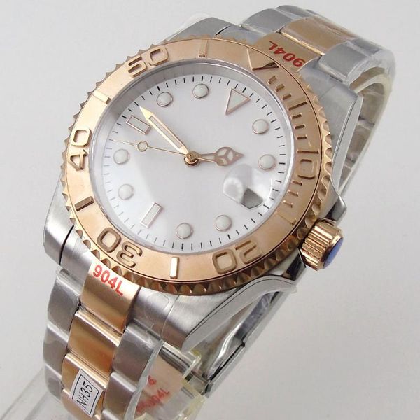 wristwatches rose gold plated 40mm japan nh35/miyota 8215 movement sapphire men's watch white dial date cyclops oyster band glide lock, Slivery;brown
wristwatches rose gold plated 40mm japan nh35/miyota 8215 movement sapphire men's watch white dial date cyclops oyster band glide lock, Slivery;brown
