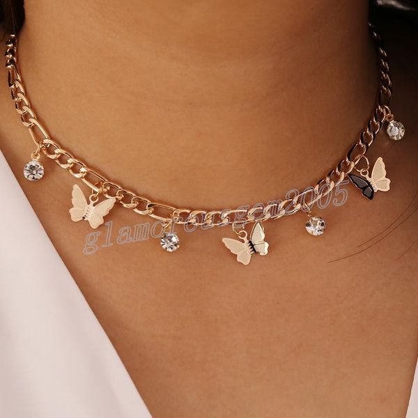 women rhinestone butterfly necklaces simple animal pendant choker necklace fashion girls 16 inch gold figaro chain clavicle jewelry gifts, Silver
women rhinestone butterfly necklaces simple animal pendant choker necklace fashion girls 16 inch gold figaro chain clavicle jewelry gifts, Silver