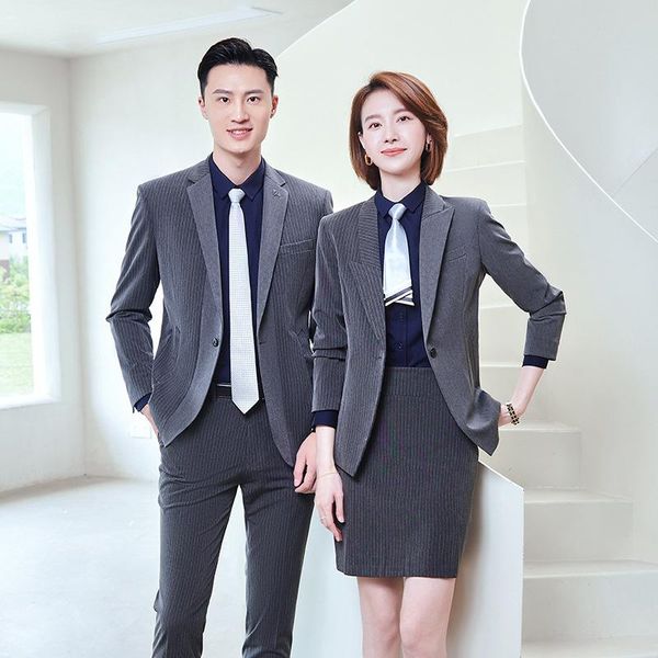 men's suits & blazers and women's winter thick stripe clothes long sleeved formal business work clothes., White;black
men's suits & blazers and women's winter thick stripe clothes long sleeved formal business work clothes., White;black